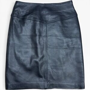 The Limited Leather Pencil Skirt VTG 90s Womens 4 Black Deadstock High Waist